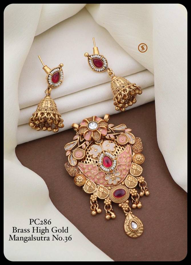 Pc 28 Fancy Brass High Gold Mangalsutra Pendal Butti Exporters in India
